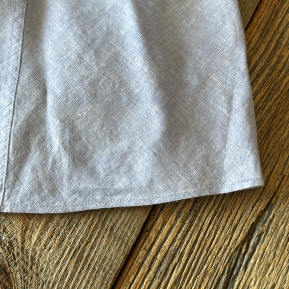 J.Crew Baird McNutt French Blue 100% Linen Skirt Size 12 - Picture 11 of 13
